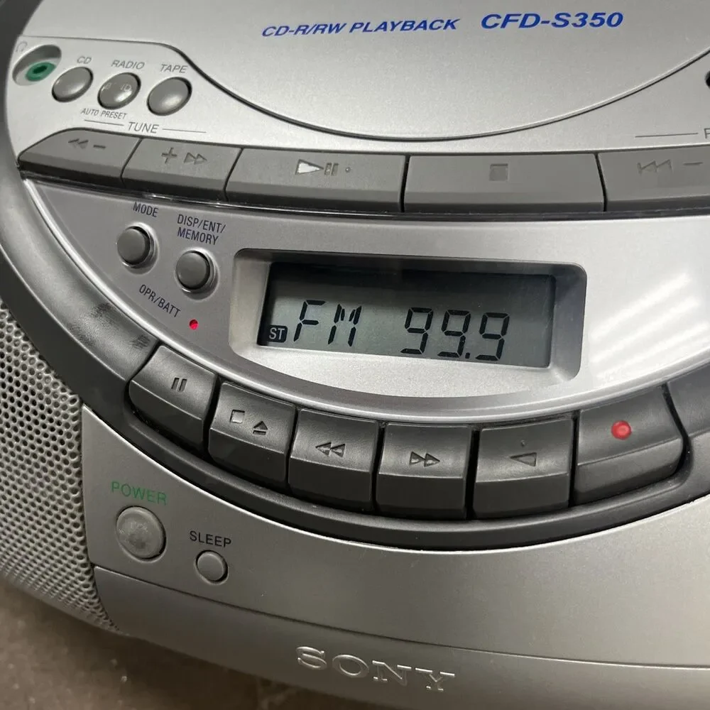 Sony CFD-S350 CD Radio Cassette Boombox Stereo Vintage Open Box No Remote